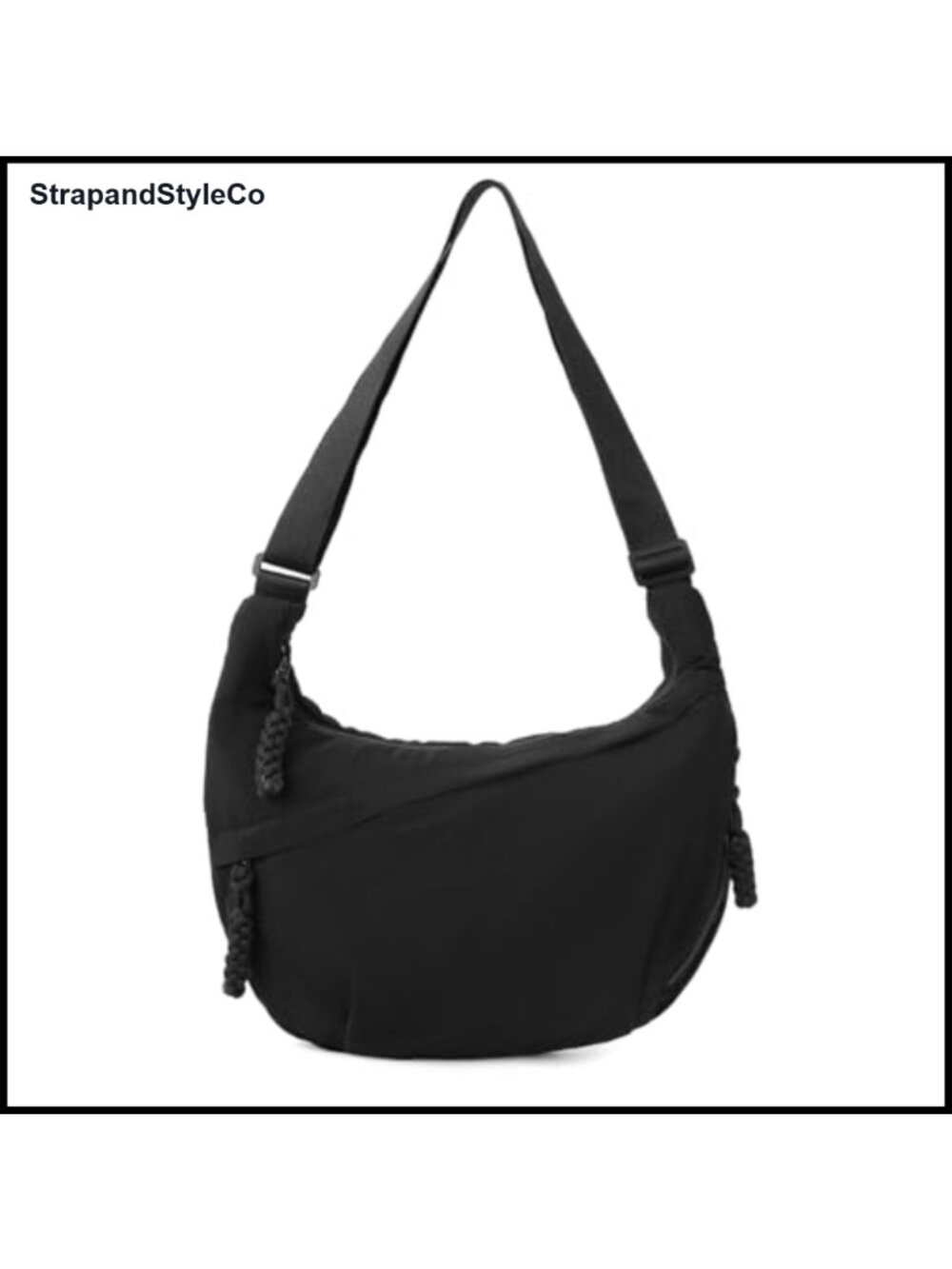 Waterproof Nylon Crescent Hobo Shoulder Crossbody Bag Slouchy Everyday Purse